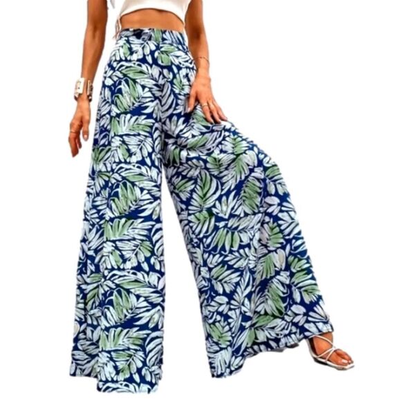 Tropical boho palazzo Pants - Picture 1 of 5